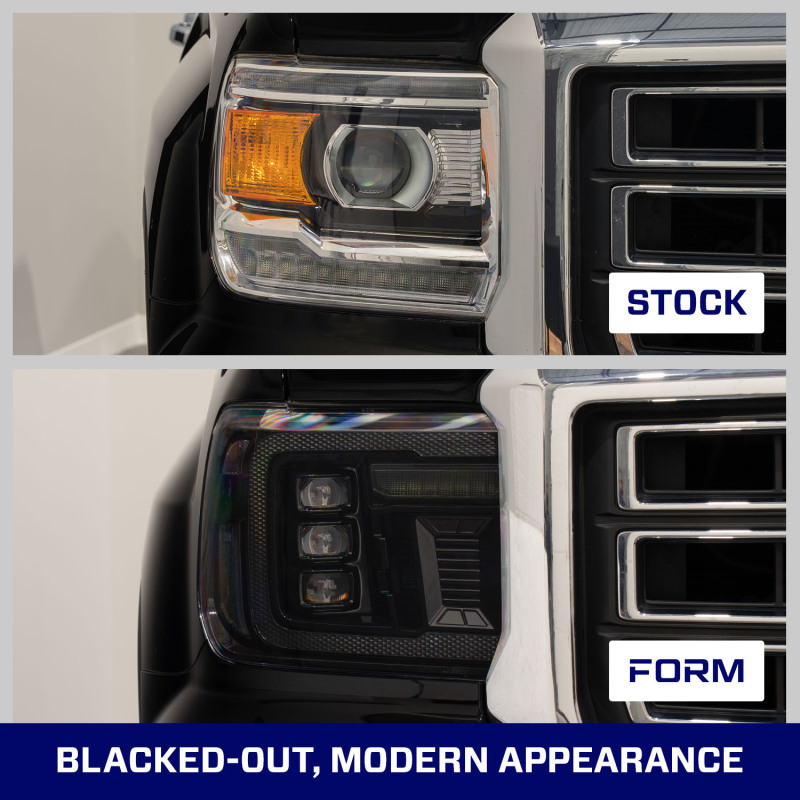 GMC Sierra 2500 Headlights - FORM Lighting - LED Projector with Amber DRL - Amber - `14-`19